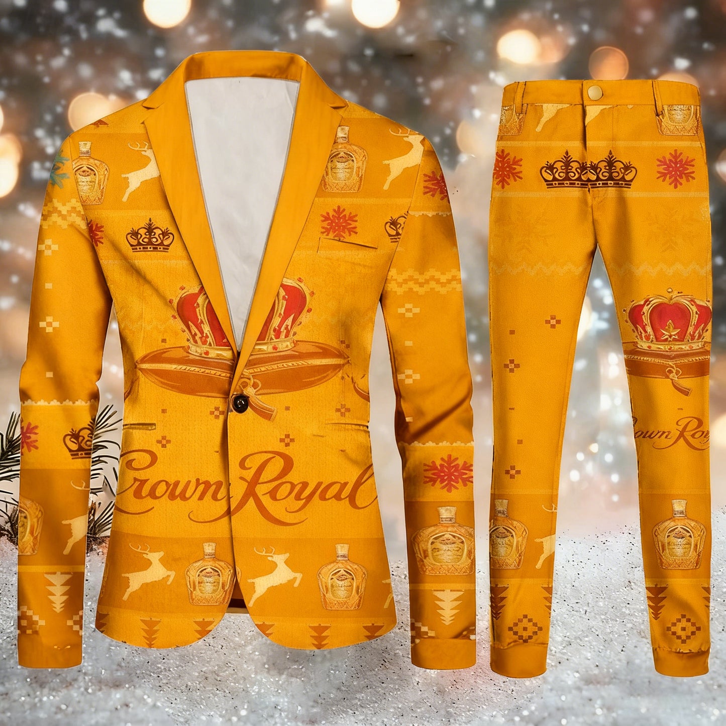 Topprinttees®Men Christmas Jacket & Pants Suit d347