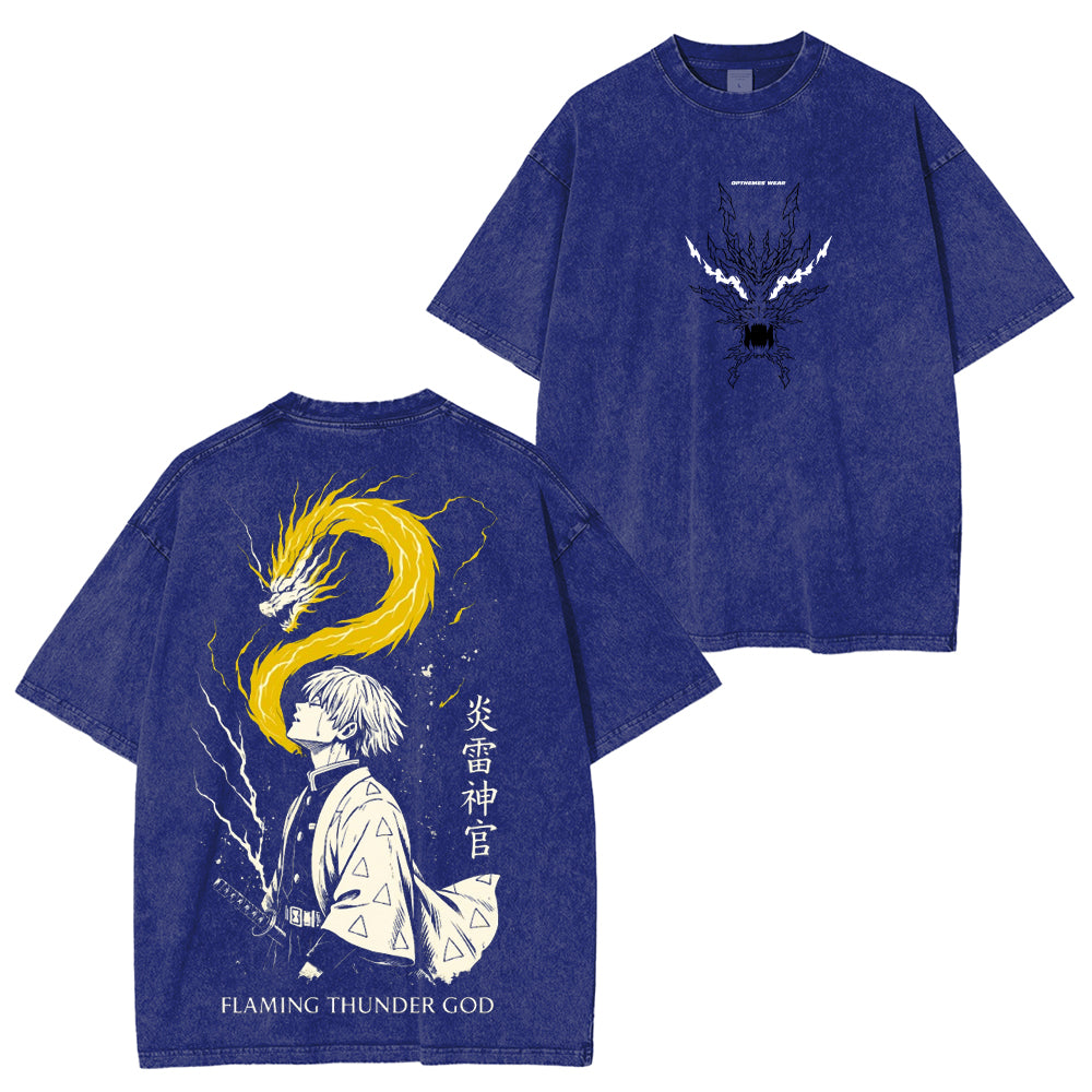 Zenitsu Agatsuma-Demon Slayer Unisex Washed T-Shirt