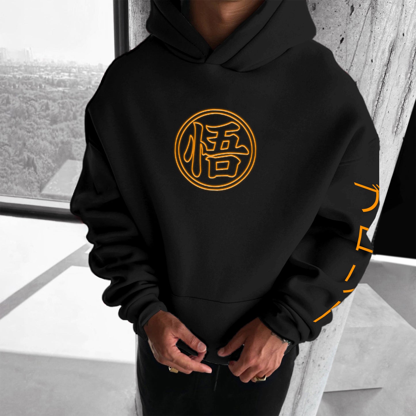 Unisex Anime Print Casual Oversized Hoodie
