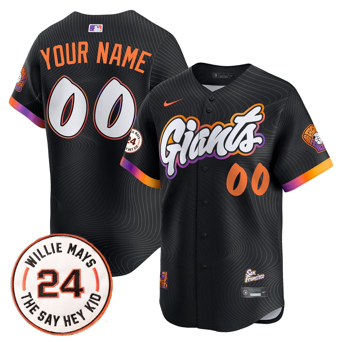 San Francisco Giants 2026 Willie Mays Patch Vapor Premier Limited Custom Jersey - All Stitched