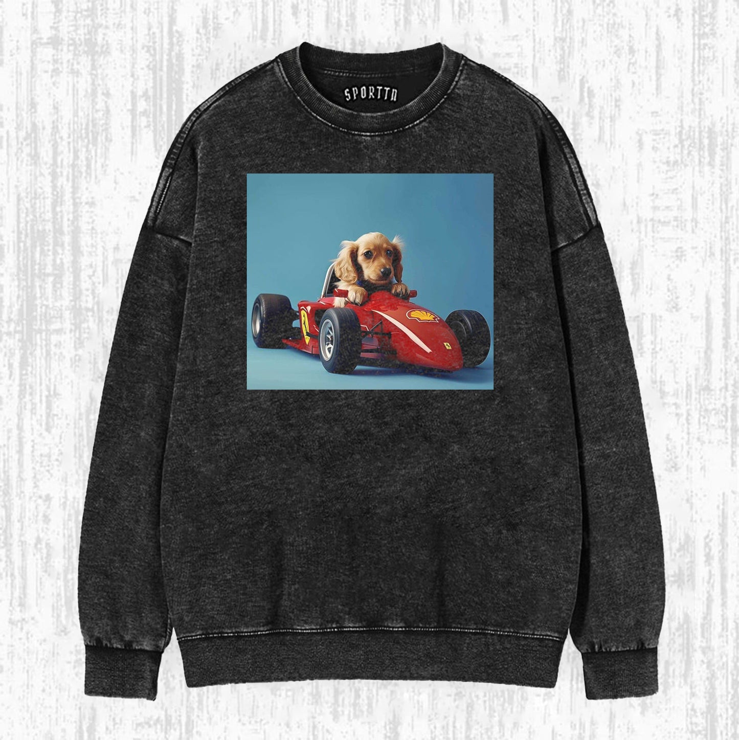 F1 Puppy Racer | Retro Fun Print Tee/Sweatshirt/Hoodie