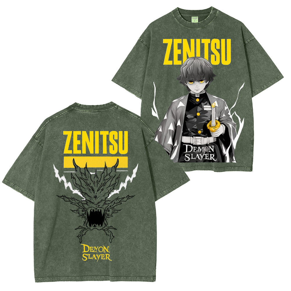 Zenitsu Demon Slayer Unisex Washed T-Shirt