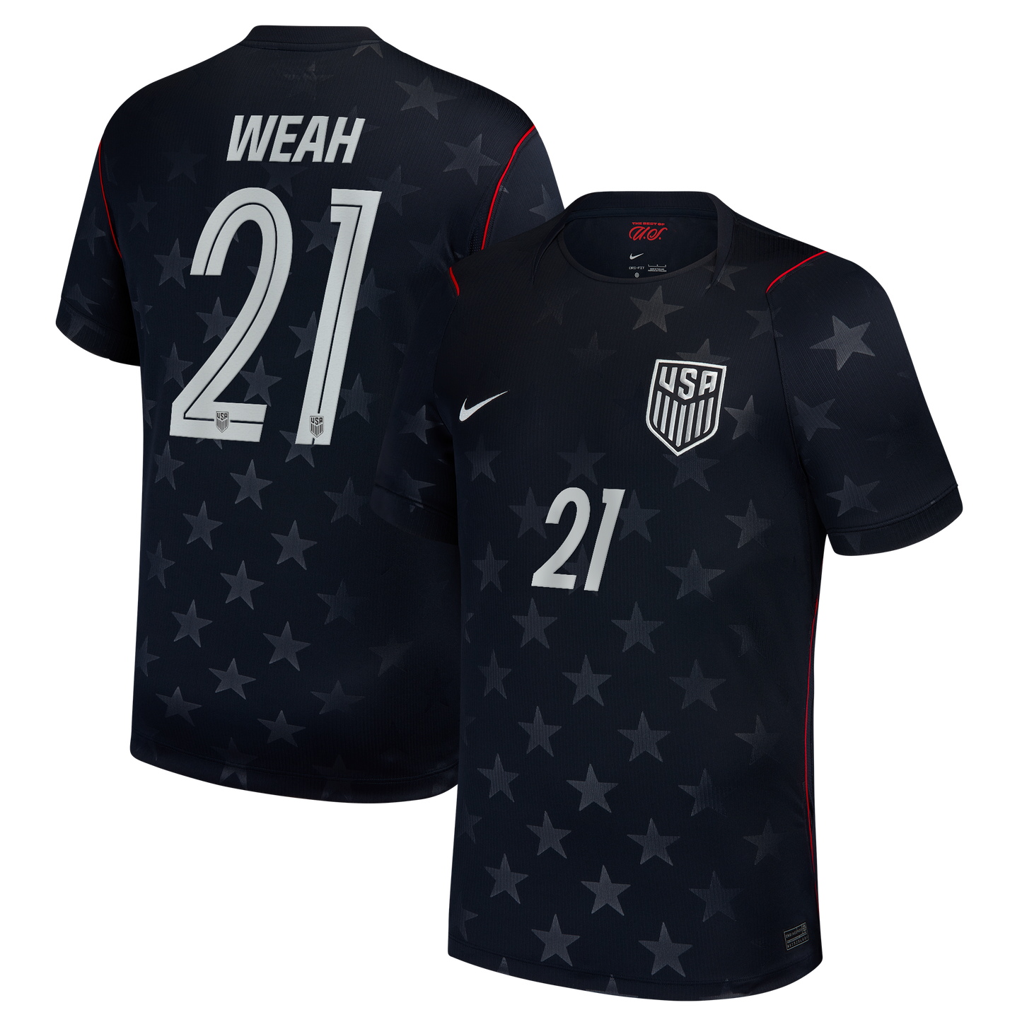 Timothy Weah USMNT 2026 Away Stadium Replica Jersey - Blue
