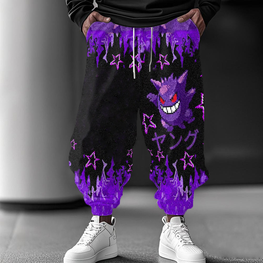 Pokémon cartoon print casual trousers