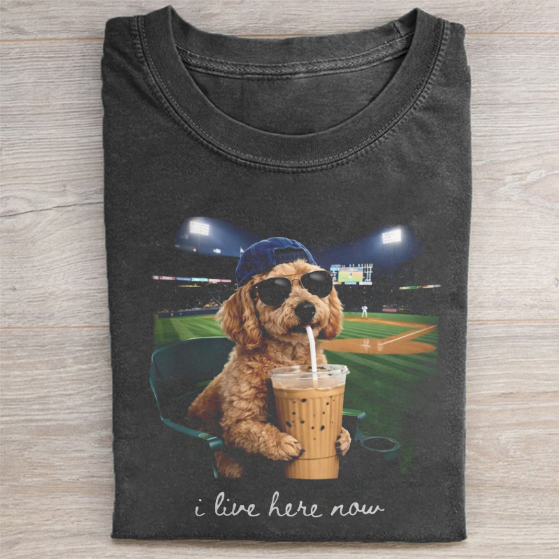 I live Here Now GoldenDoodle T-shirt