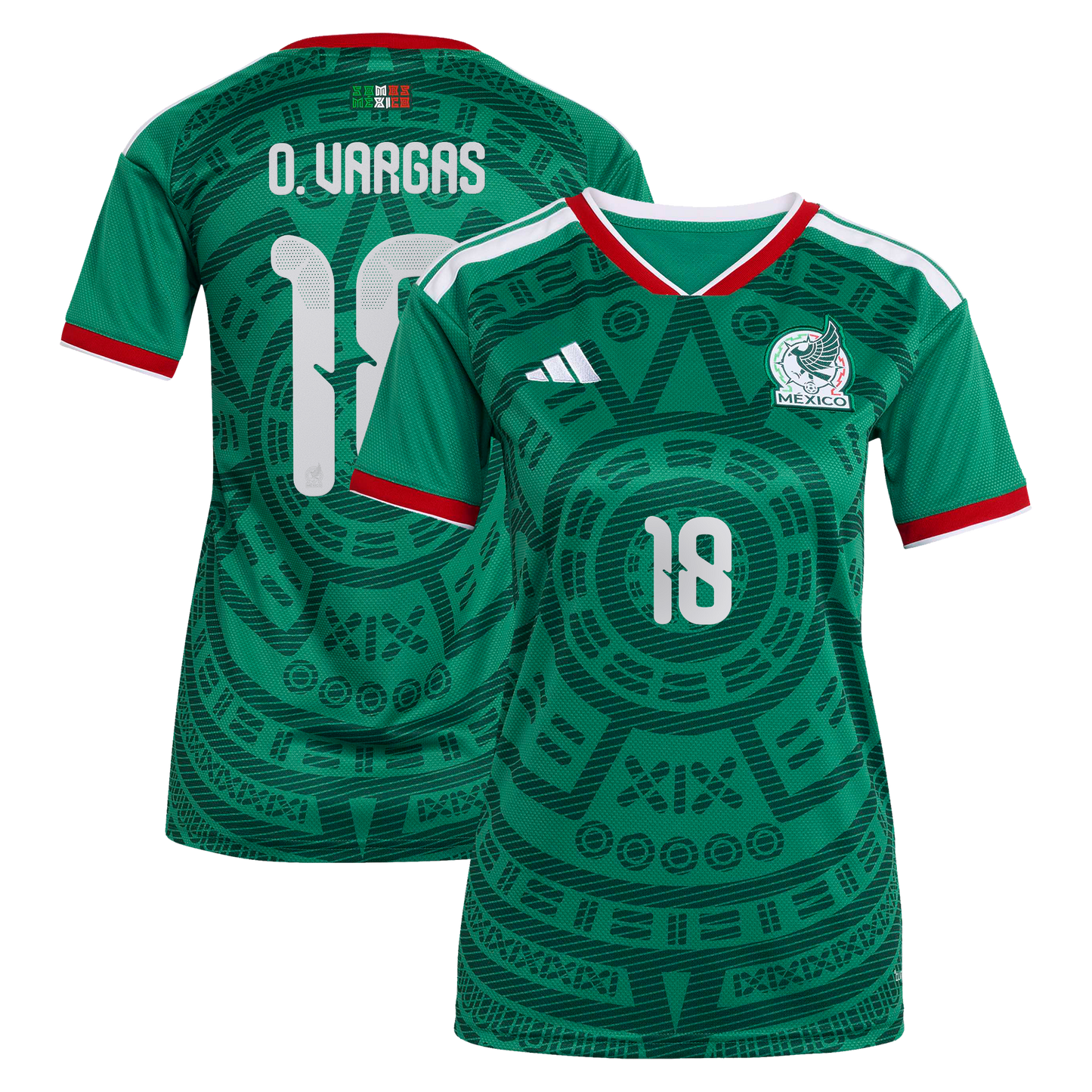 Obed Vargas Mexico National Team Women's 2026 Home Replica Jersey- Green