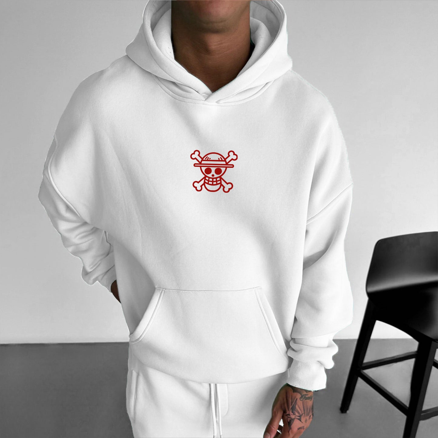 | Unisex Oversized Anime Print Hoodie