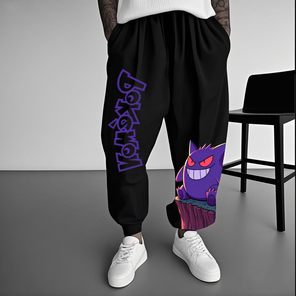 Pokémon Gengar Print casual trousers