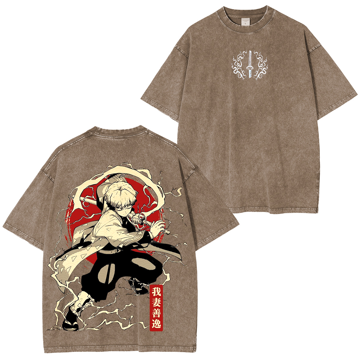 Zenitsu,Demon Slayer Anime Unisex Washed T-Shirt