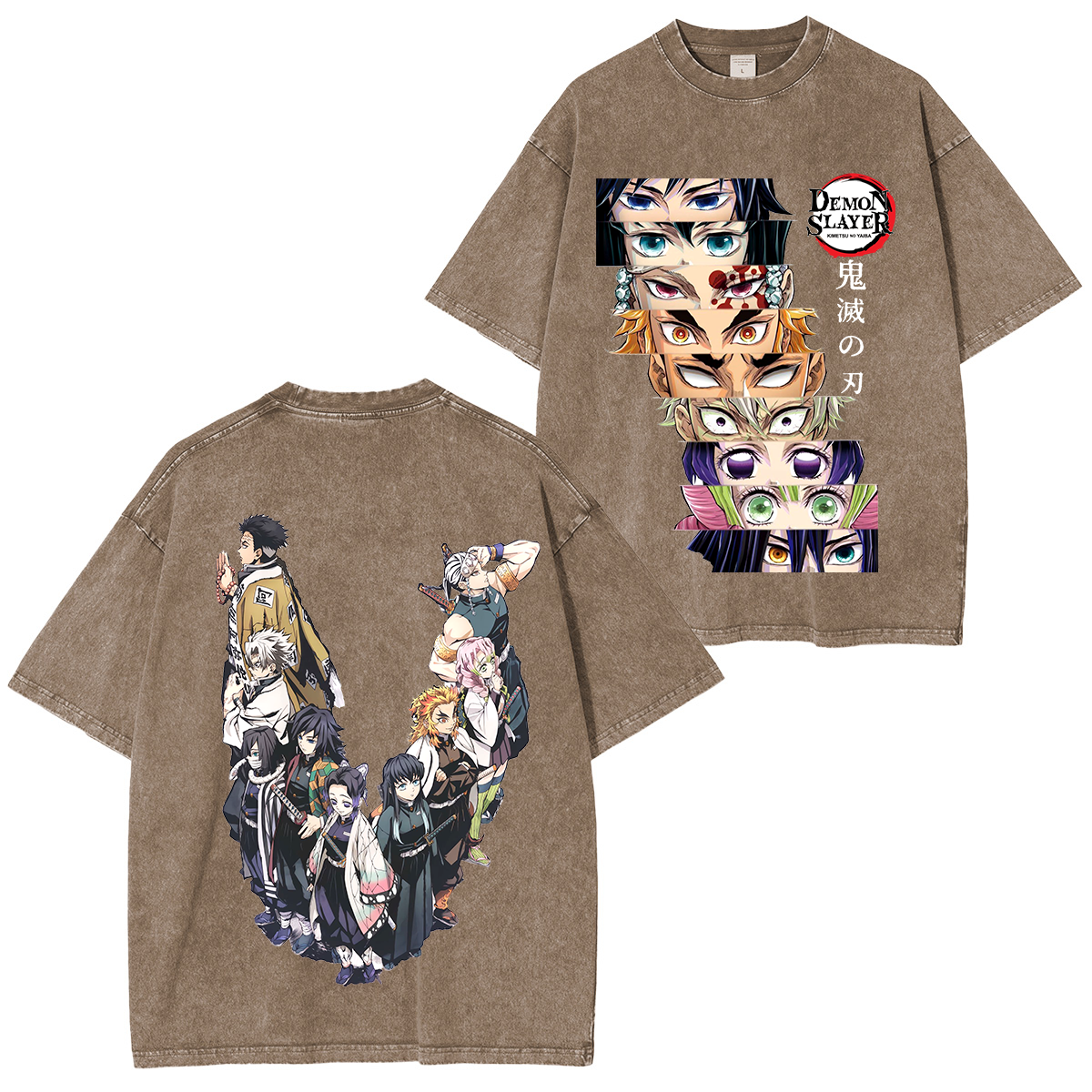 Demon Slayer Hashira Vintage Anime Unisex Washed T-Shirt