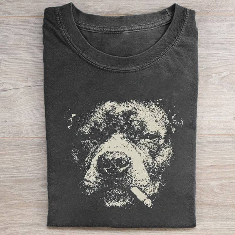 Smoking Pitbull T-shirt