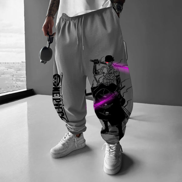 Unisex Straw Hat Pirate Anime Print Casual Oversized Harem Pants