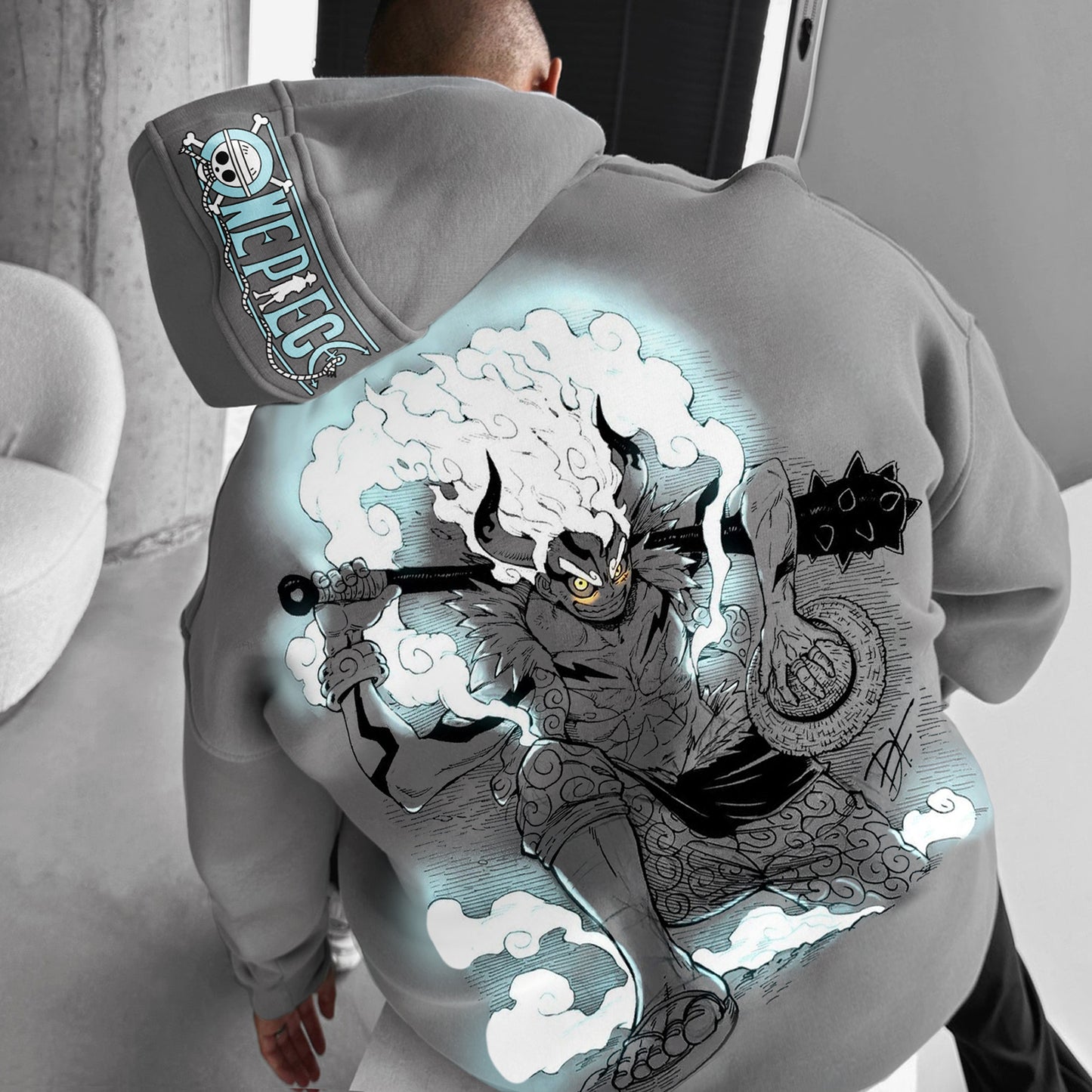 Unisex Oversized Anime Print Hoodie