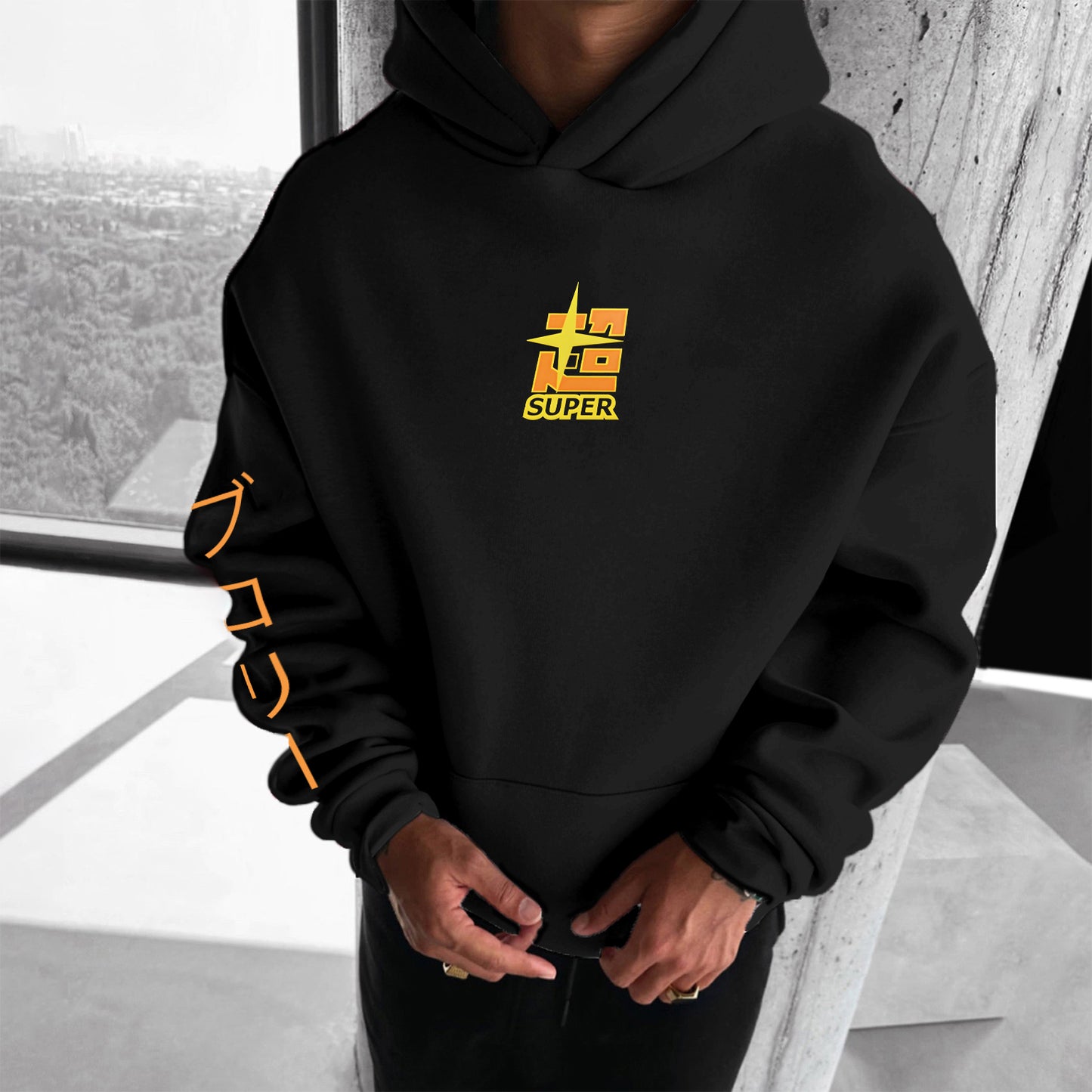 Unisex Anime Print Casual Oversized Hoodie