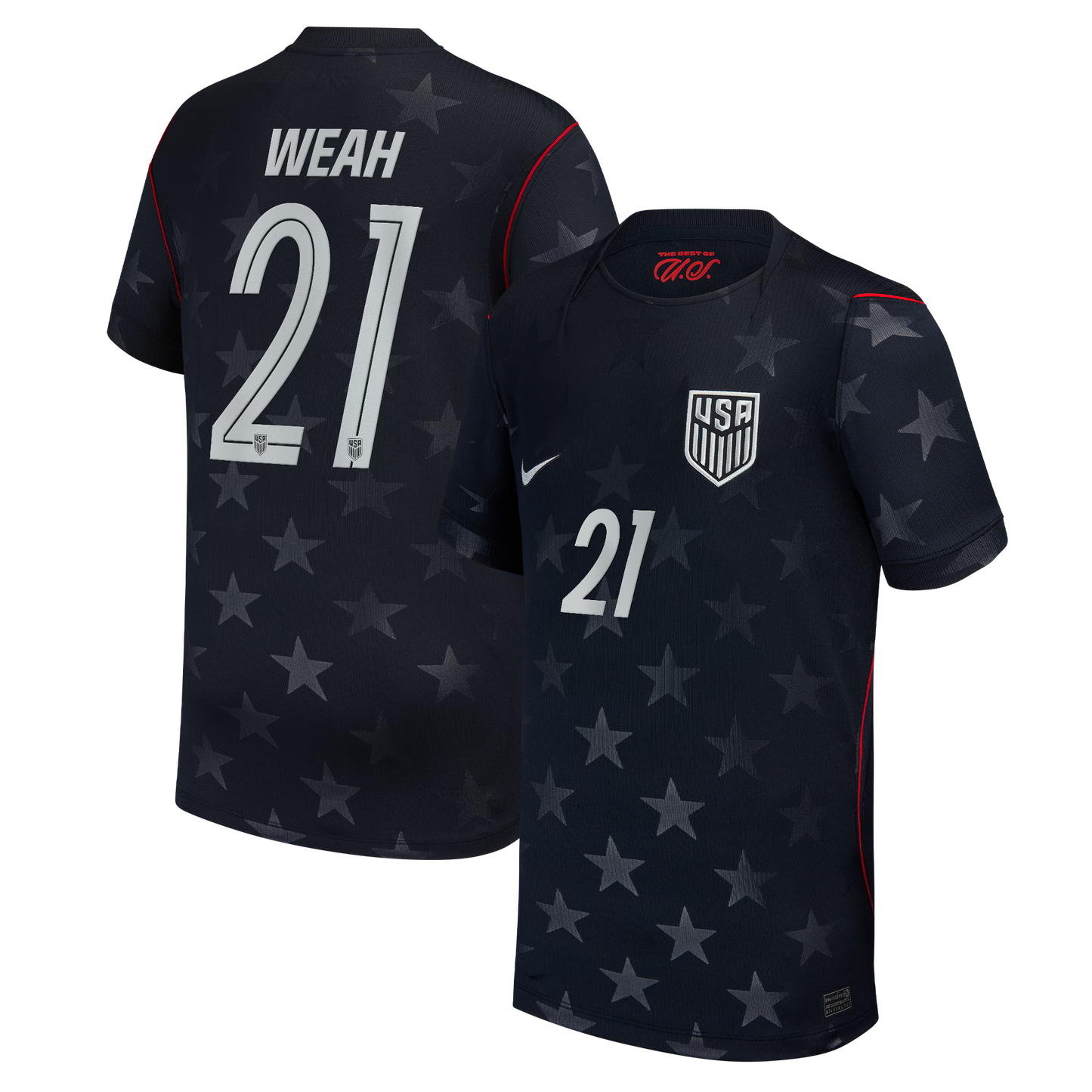 Timothy Weah USMNT Youth 2026 Away Stadium Replica Jersey - Blue