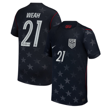 Timothy Weah USMNT Youth 2026 Away Stadium Replica Jersey - Blue