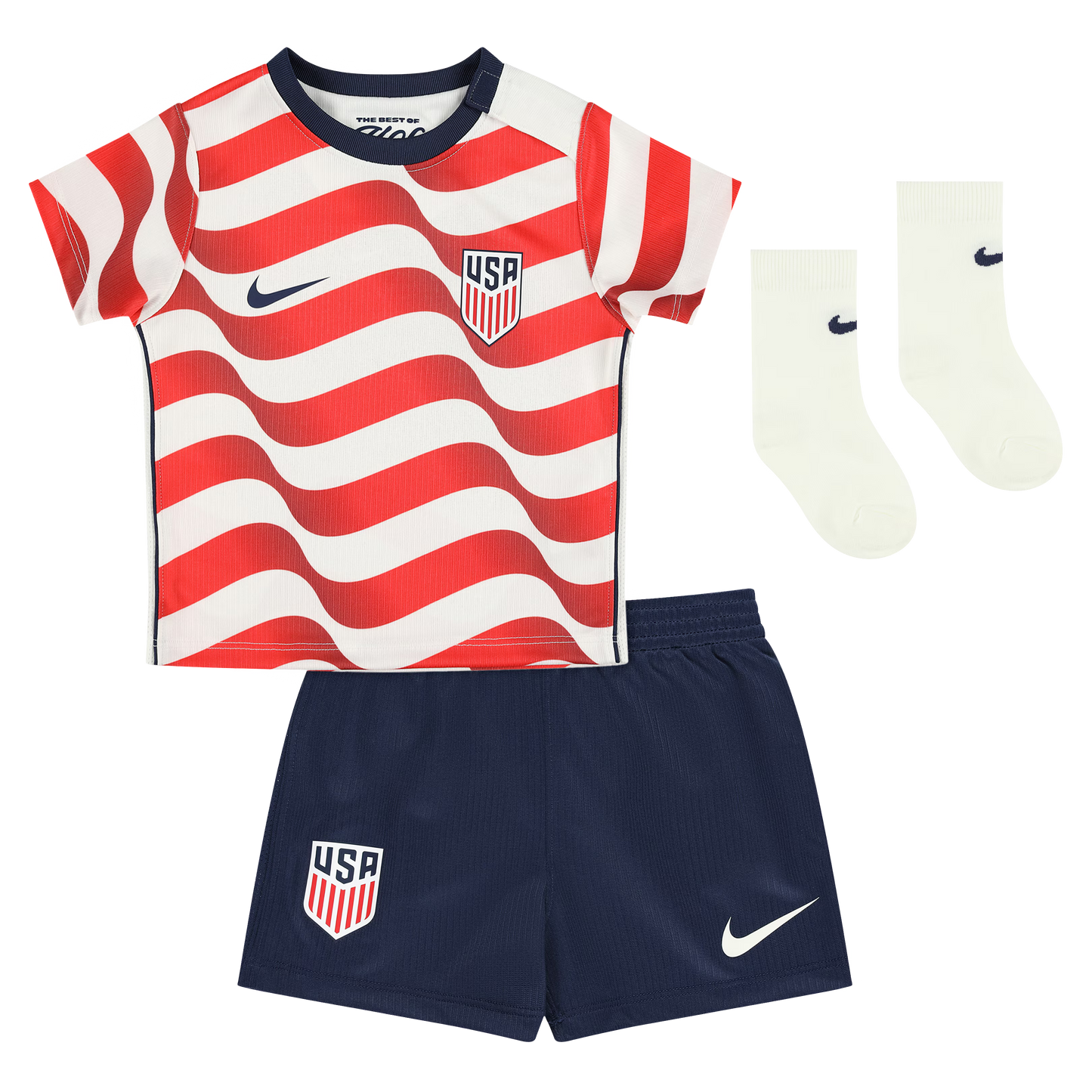 USMNT Infant 2026 Home Stadium Replica Kit Set - Red/White