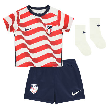 USMNT Infant 2026 Home Stadium Replica Kit Set - Red/White
