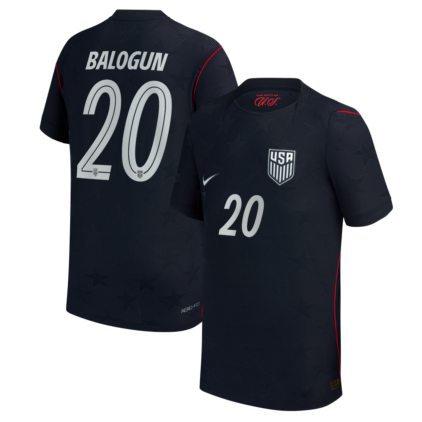 Folarin Balogun USMNT Youth 2026 Away Match Jersey - Blue