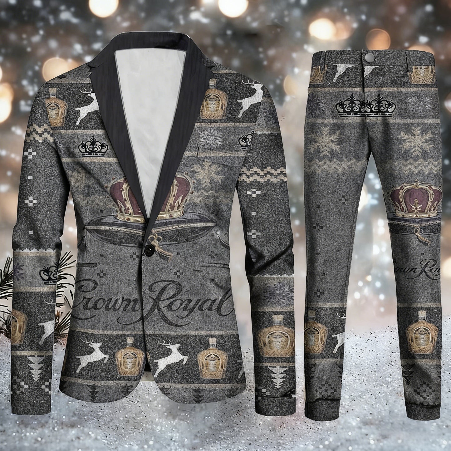 Topprinttees®Men Christmas Jacket & Pants Suit d347