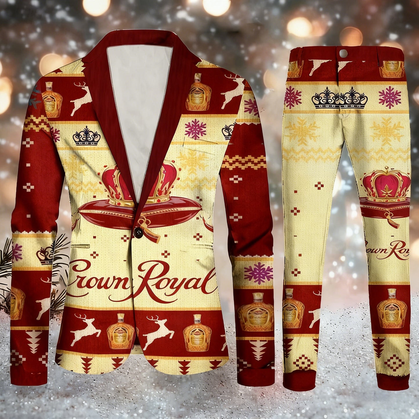 Topprinttees®Men Christmas Jacket & Pants Suit d347
