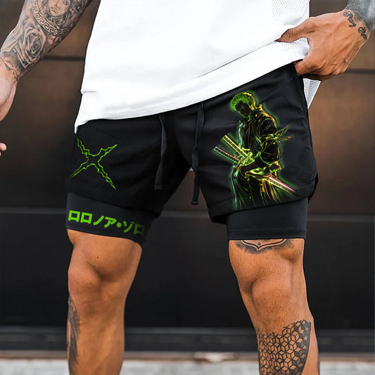 Unisex Anime Print Drawstring Dragon Ball Shorts