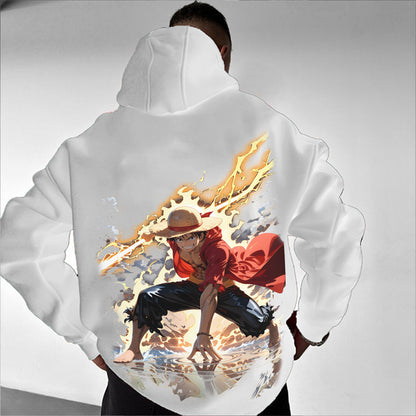 | Unisex Oversized Anime Print Hoodie