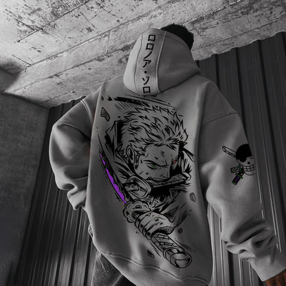 Unisex Oversized Anime Print Hoodie