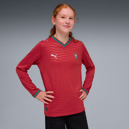 Portugal National Team Youth 2026 Home Replica Long Sleeve Jersey - Red