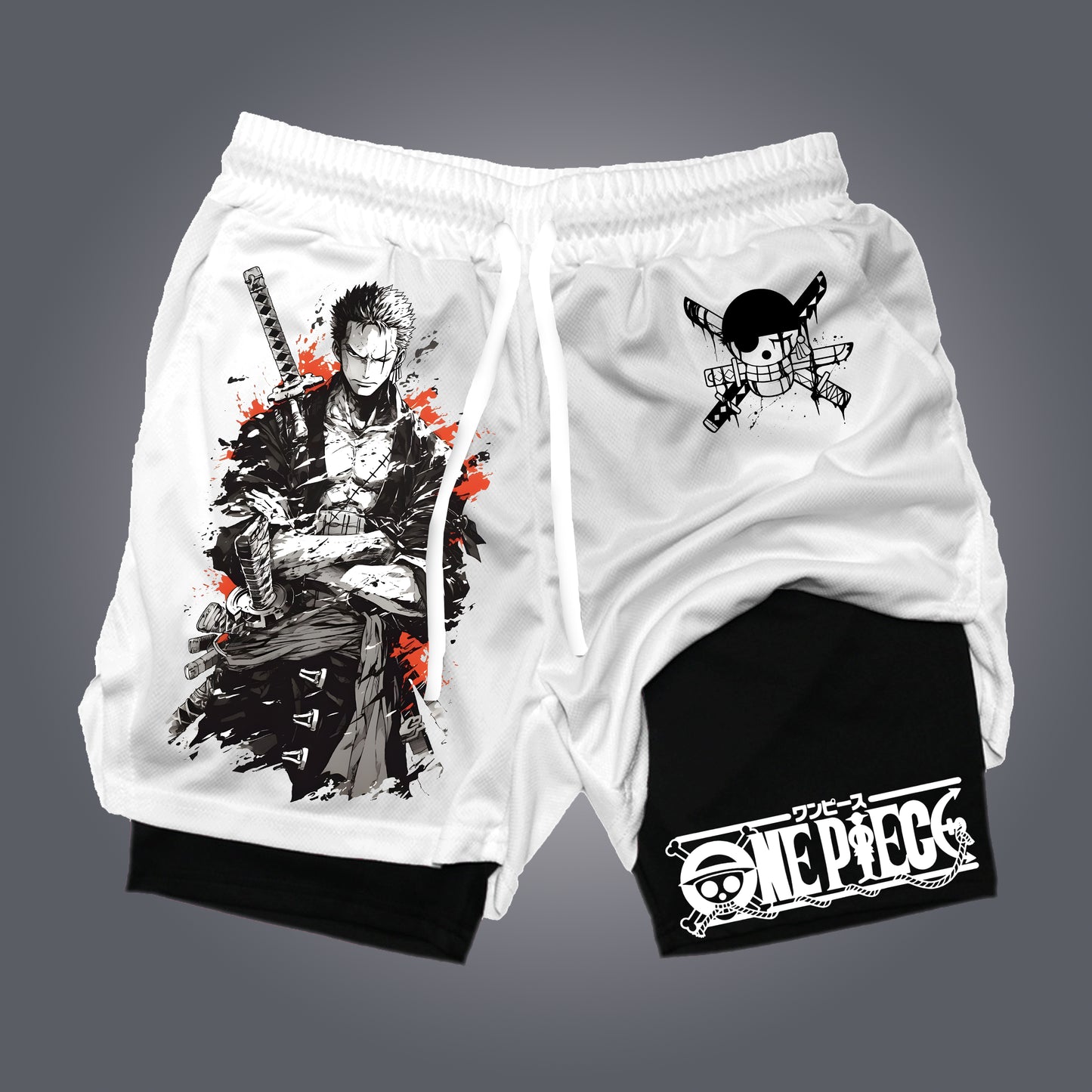 Unisex Anime Print Drawstring Dragon Ball Shorts
