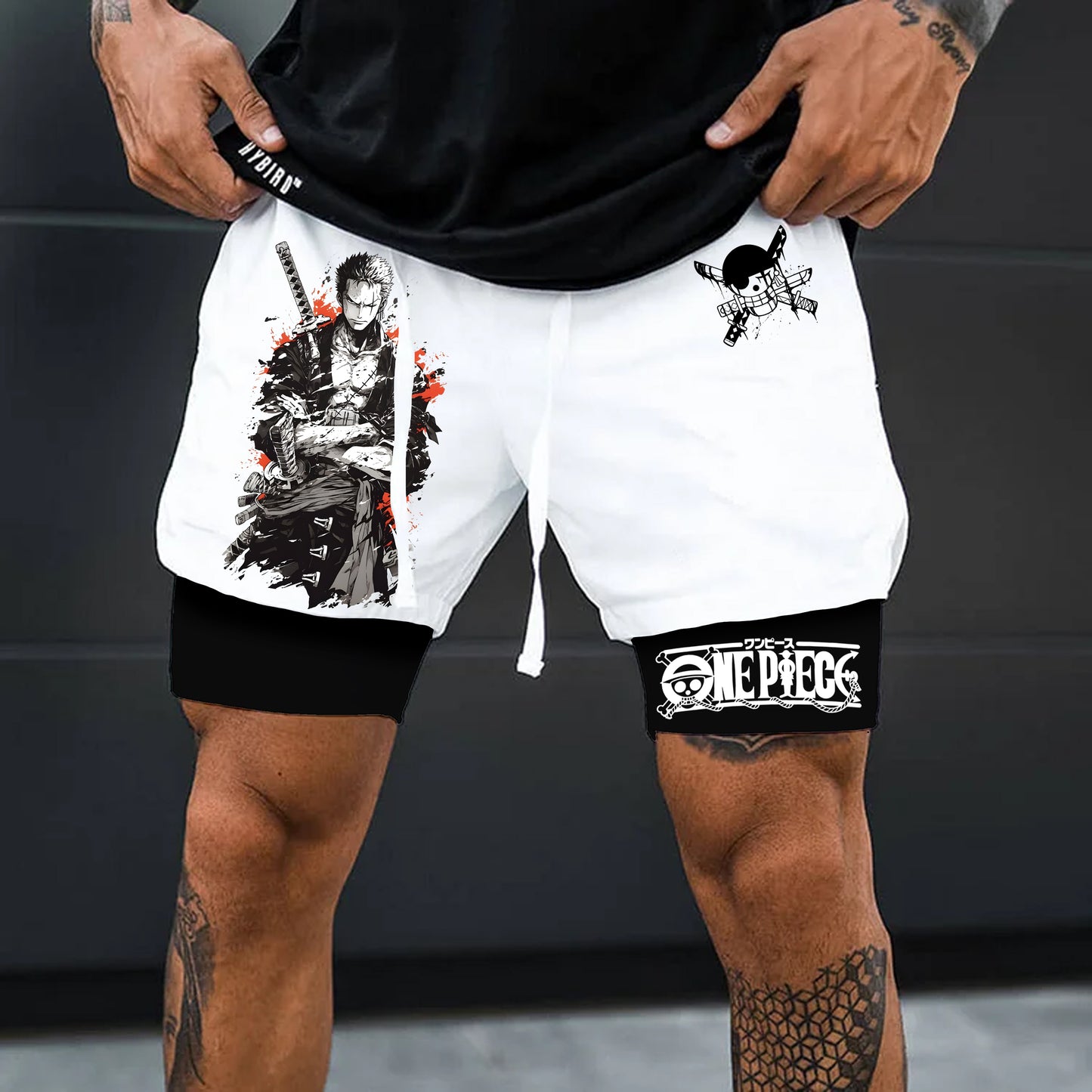 Unisex Anime Print Drawstring Dragon Ball Shorts