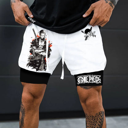 Unisex Anime Print Drawstring Dragon Ball Shorts