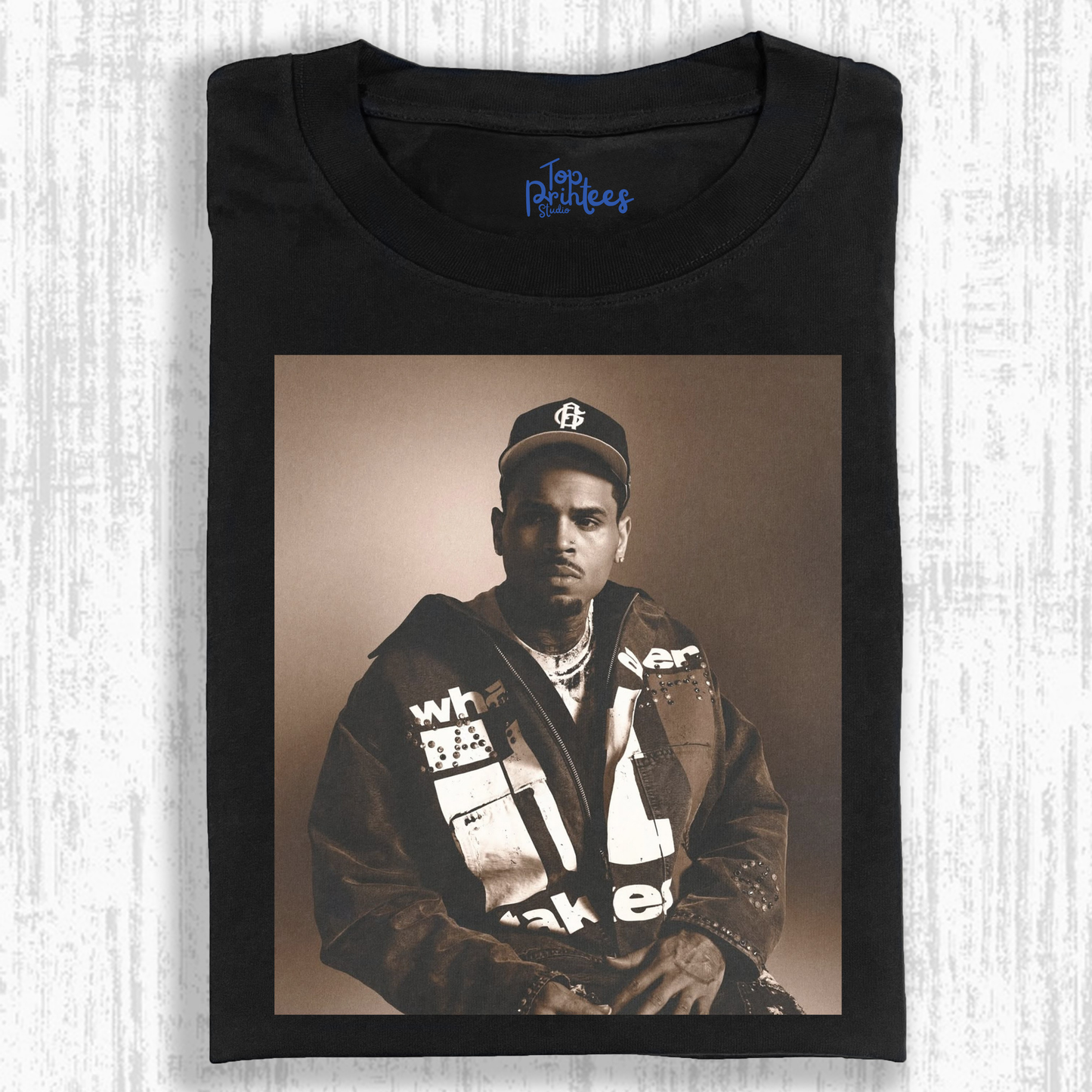 Vintage Washed Graphic T-Shirt – Chris Brown