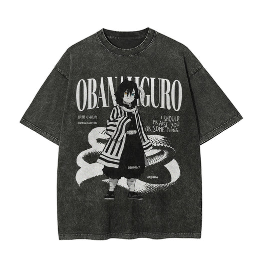 Obanai Iguro Vintage Oversized T-Shirt | Demon Slayer