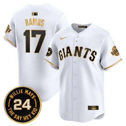 Men's San Francisco Giants 2026 Willie Mays Patch Vapor Premier Limited Jersey - All Stitched