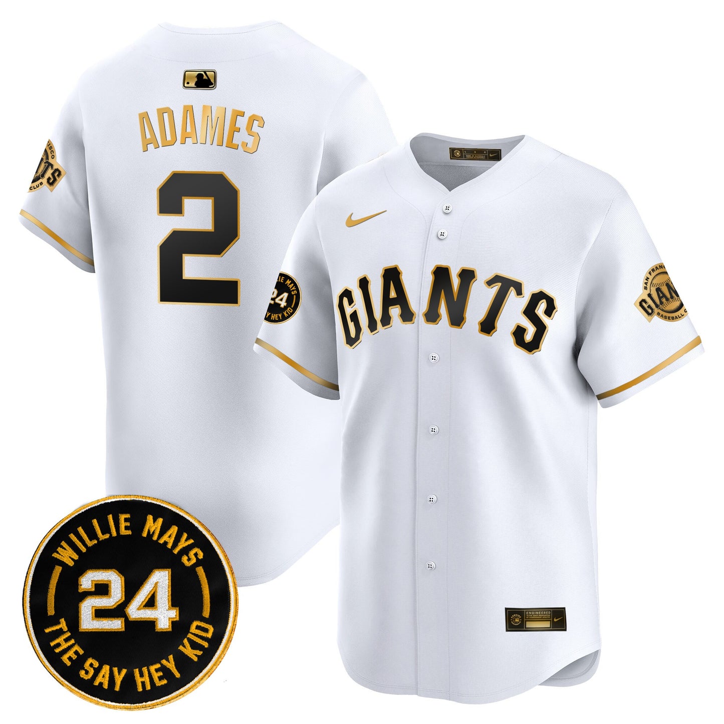 Men's San Francisco Giants 2026 Willie Mays Patch Vapor Premier Limited Jersey - All Stitched