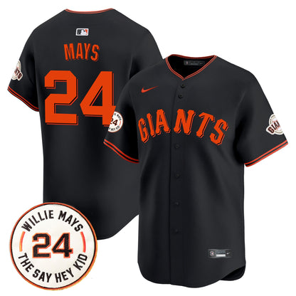Men's San Francisco Giants 2026 Willie Mays Patch Vapor Premier Limited Jersey - All Stitched