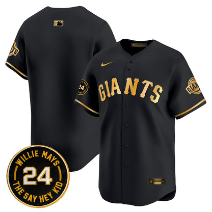 Men's San Francisco Giants 2026 Willie Mays Patch Vapor Premier Limited Jersey - All Stitched