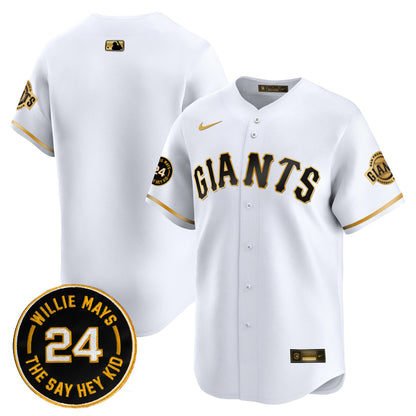 Men's San Francisco Giants 2026 Willie Mays Patch Vapor Premier Limited Jersey - All Stitched