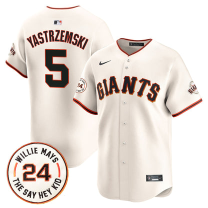 Men's San Francisco Giants 2026 Willie Mays Patch Vapor Premier Limited Jersey - All Stitched