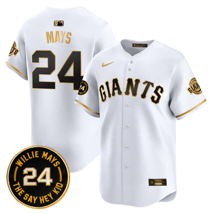 Men's San Francisco Giants 2026 Willie Mays Patch Vapor Premier Limited Jersey - All Stitched