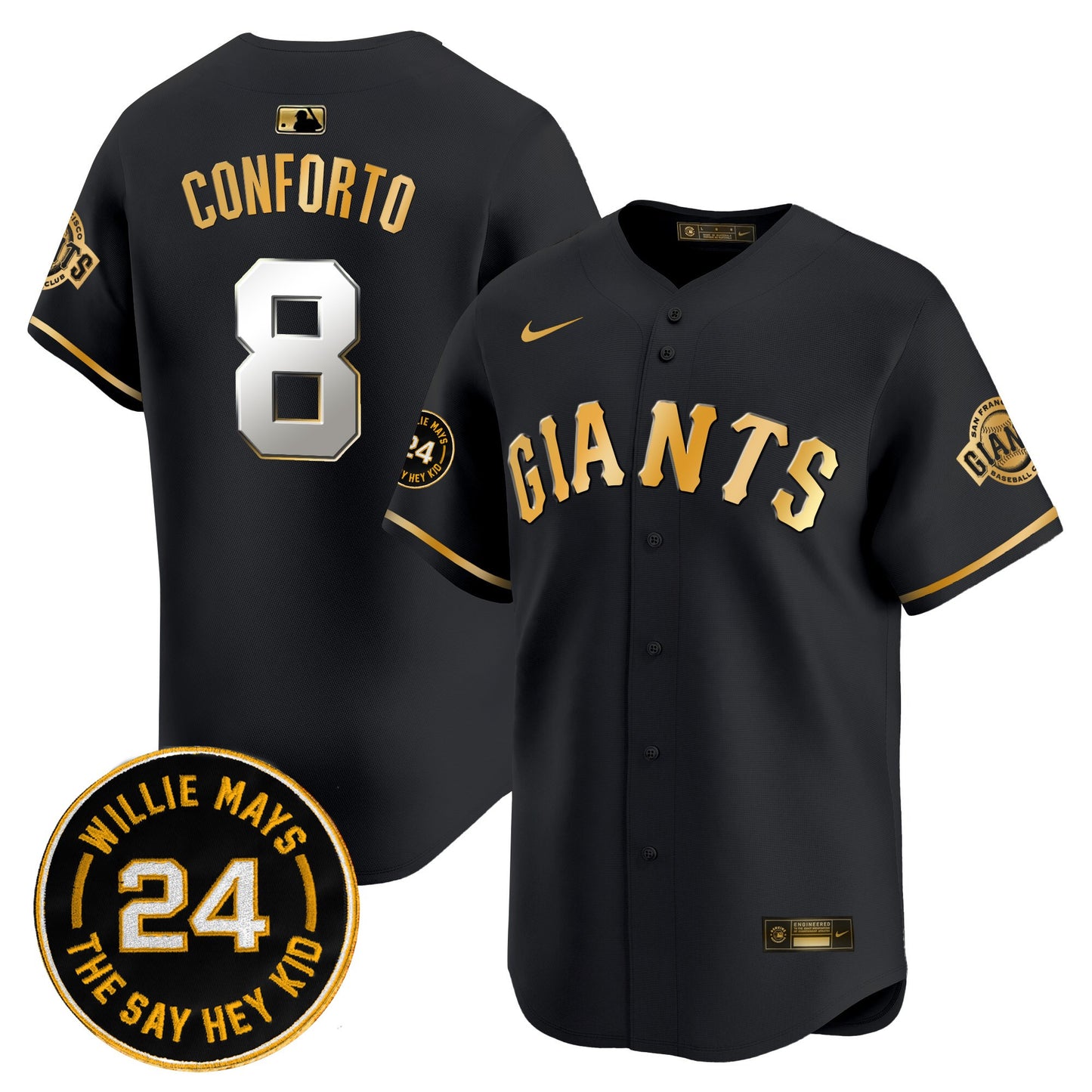 Men's San Francisco Giants 2026 Willie Mays Patch Vapor Premier Limited Jersey - All Stitched