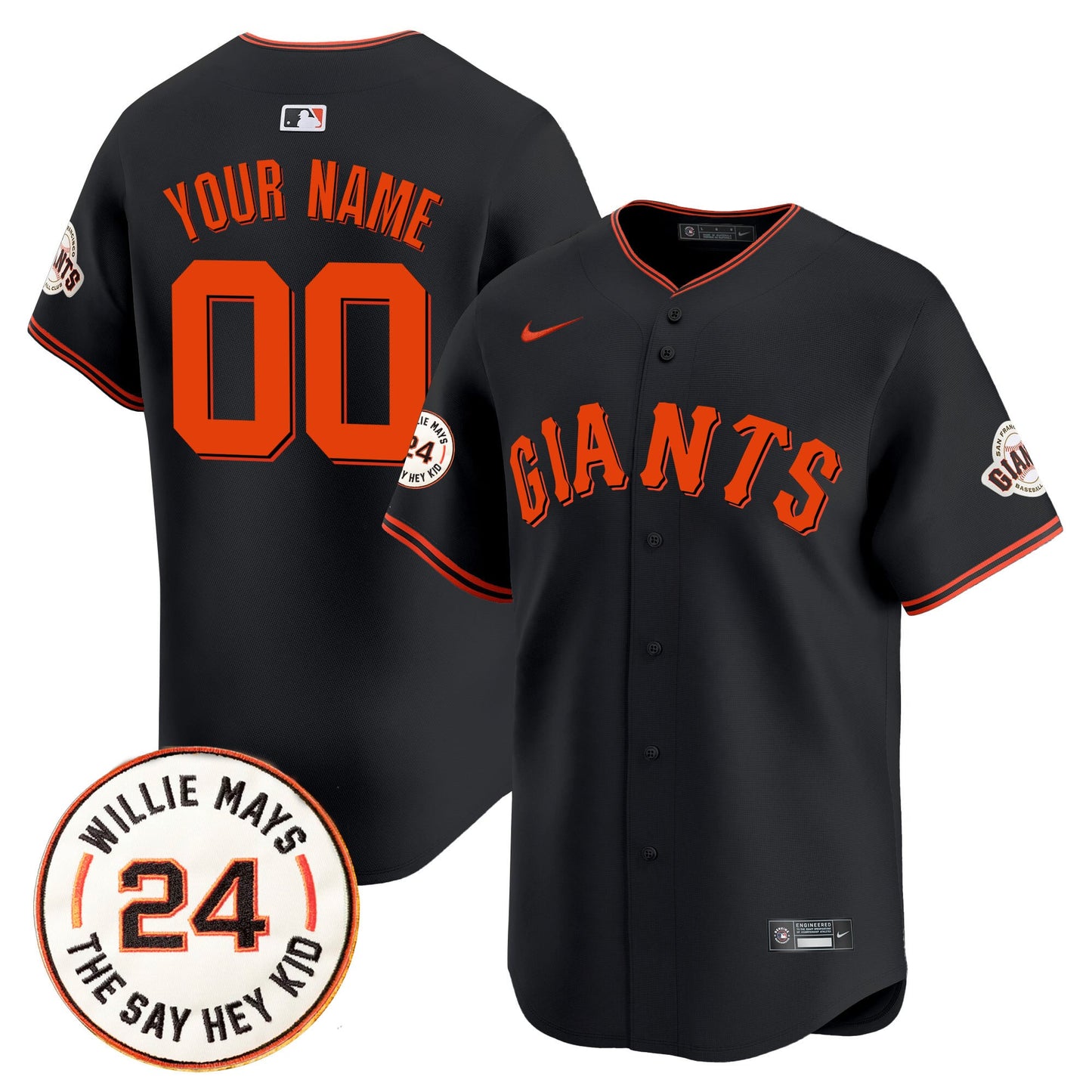 San Francisco Giants 2026 Willie Mays Patch Vapor Premier Limited Custom Jersey - All Stitched