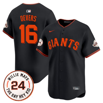 Men's San Francisco Giants 2026 Willie Mays Patch Vapor Premier Limited Jersey - All Stitched