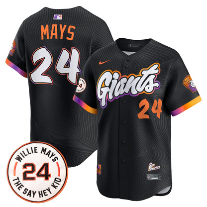 Men's San Francisco Giants 2026 Willie Mays Patch Vapor Premier Limited Jersey - All Stitched