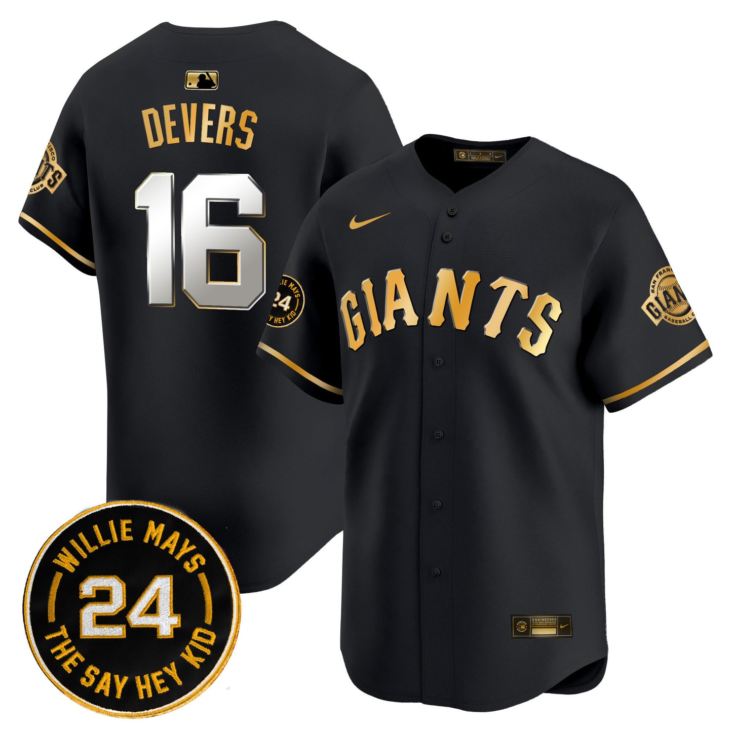 Men's San Francisco Giants 2026 Willie Mays Patch Vapor Premier Limited Jersey - All Stitched