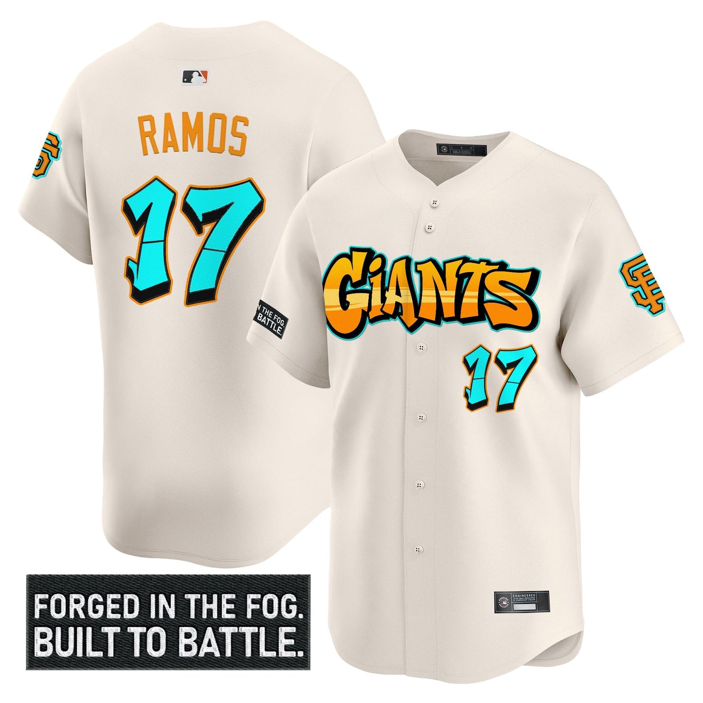 Men's San Francisco Giants 'Graffiti Fog City Drop' Vapor Premier Limited Jersey - All Stitched