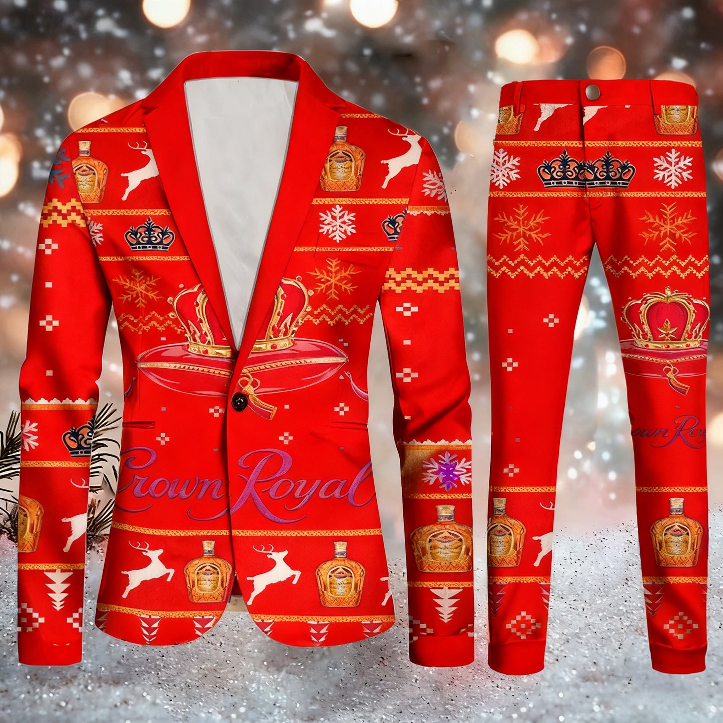 Topprinttees®Men Christmas Jacket & Pants Suit d347
