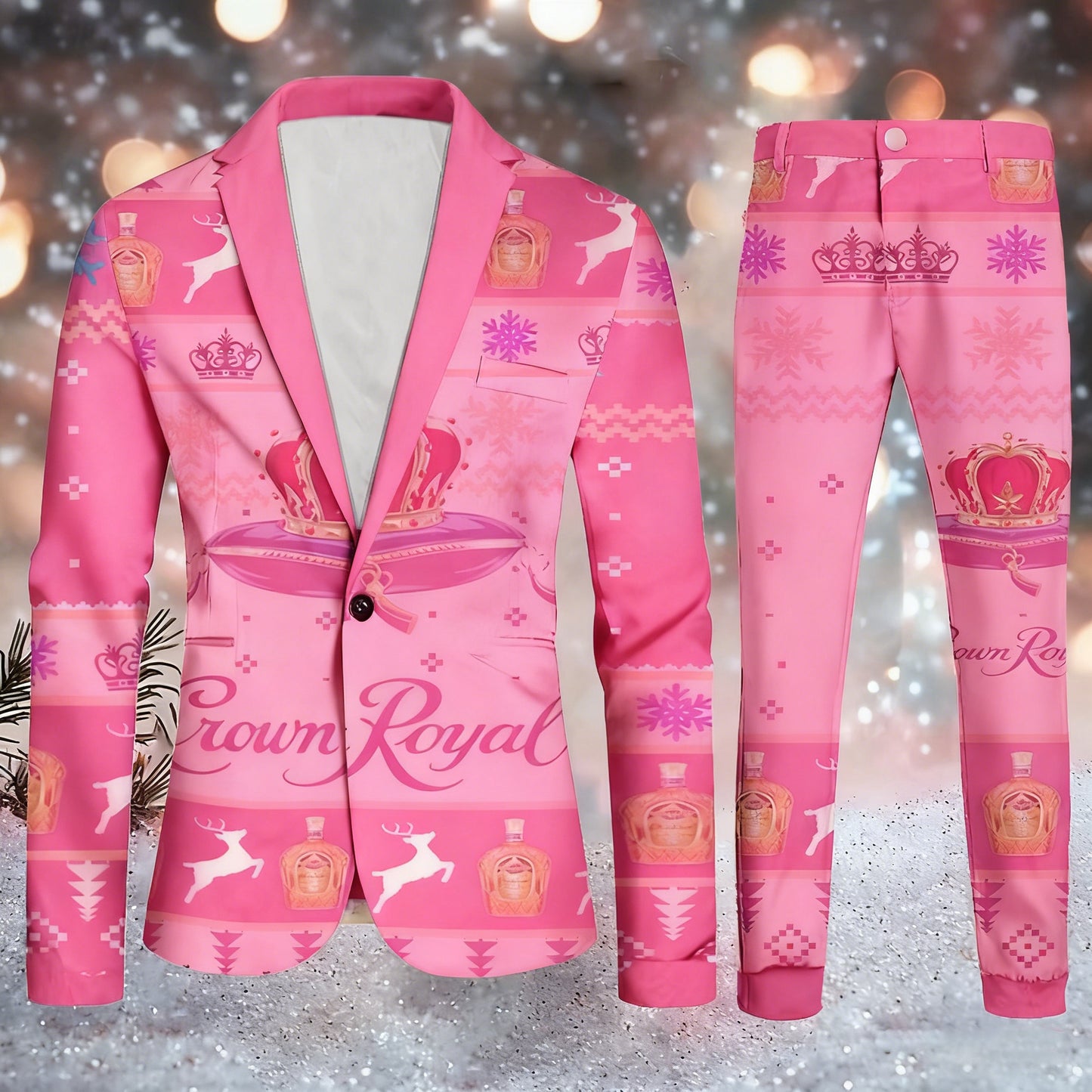 Topprinttees®Men Christmas Jacket & Pants Suit d347