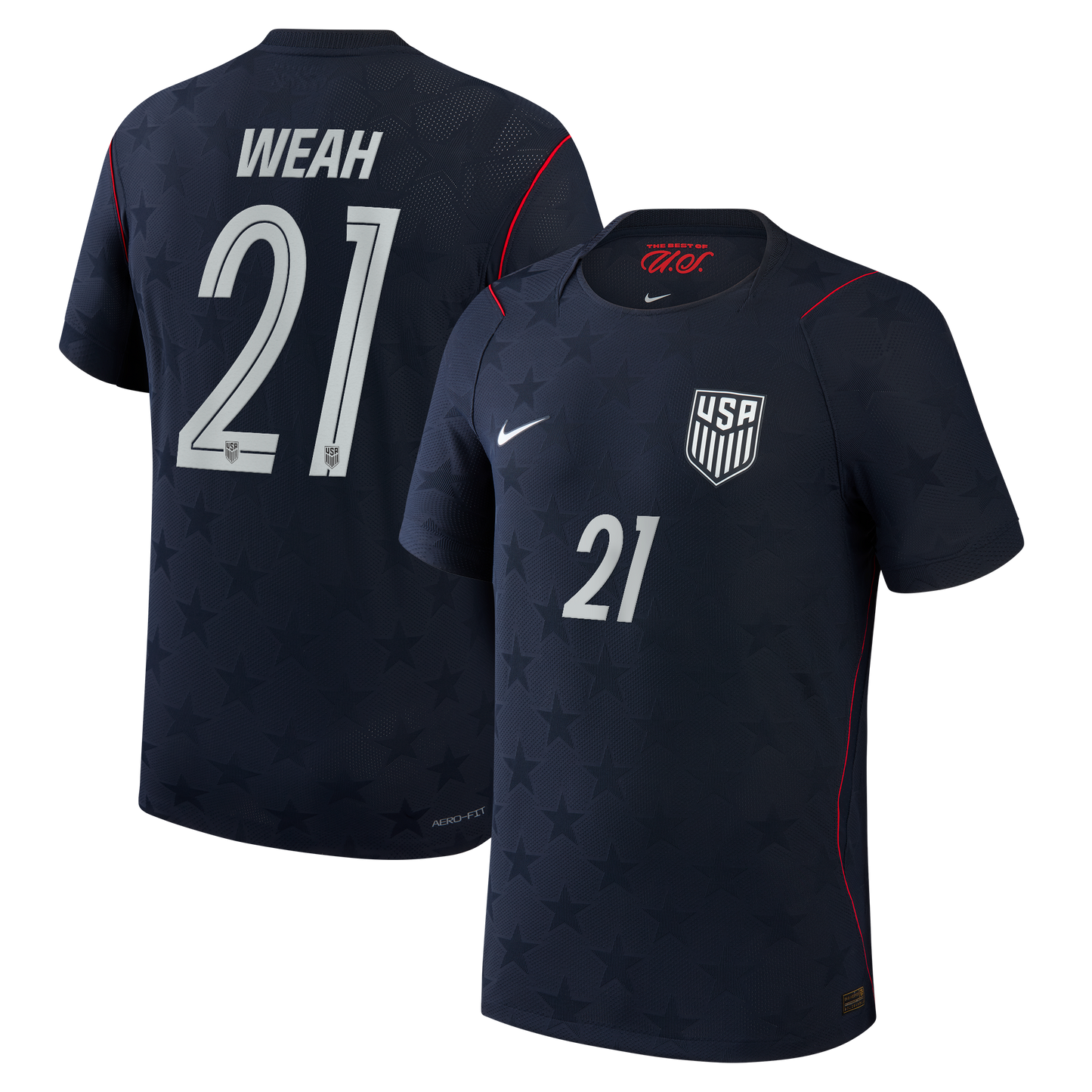 Timothy Weah USMNT 2026 Away Match Jersey - Blue